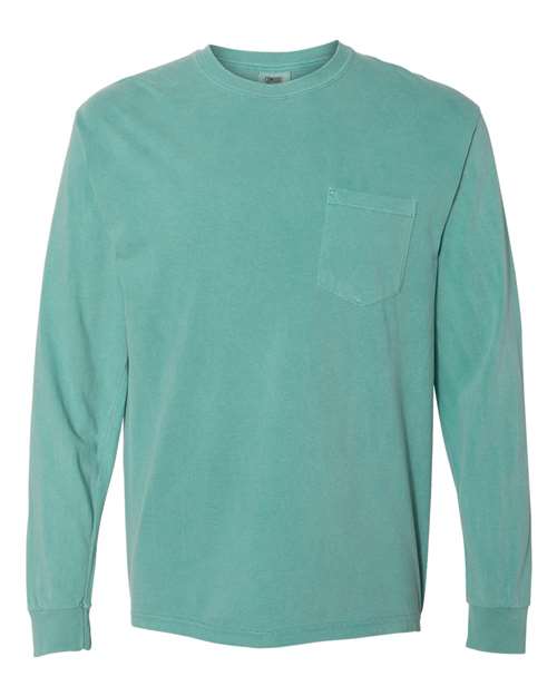 Unisex Garment-Dyed Heavyweight Long Sleeve Pocket T-Shirt
